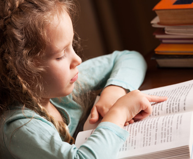 Girl reading book